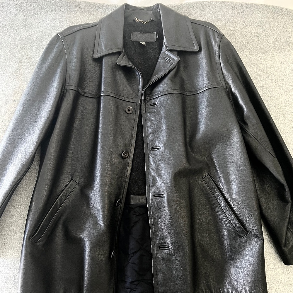 JCrew Men's Leather Jacket, Dark Brown, size M